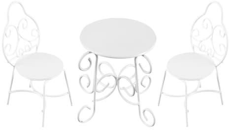 Laroal 1/12 Set Tavolo e Sedia da Giardino per casa delle Bambole Mobili per casa delle Bambole da Giardino delle Fate
