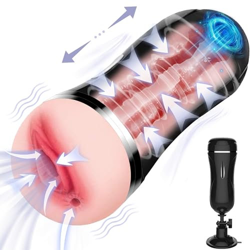 Masturbatore Uomo Sex Toys - Masturbtore per Pene Automatico Mano Libera Vibratore 3D Realista Vagina Pompa Sex Toys Uomo, Sex Toy Realistico Masturbatori per Uomini Forte Vibrazione