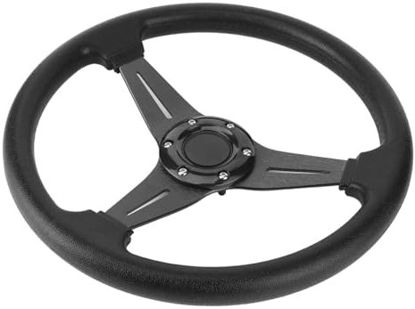 Steering Wheel 350mm/14in Racing Drifting Universal Modified Car Accessory Replacement for Racing Games Black