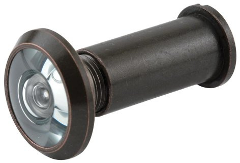 Prime-Line U 10313 Door Viewer, 9/16 In. x 180 Degree, Solid Brass Housing, Glass Lens is U.L. Listed, Classic Bronze Plated Finish (Single Pack)