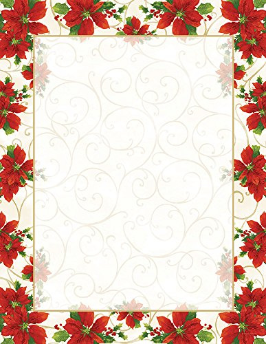 Great Papers! Poinsettia Swirl Letterhead, 25 count, 11 x 8.5 (20103011)