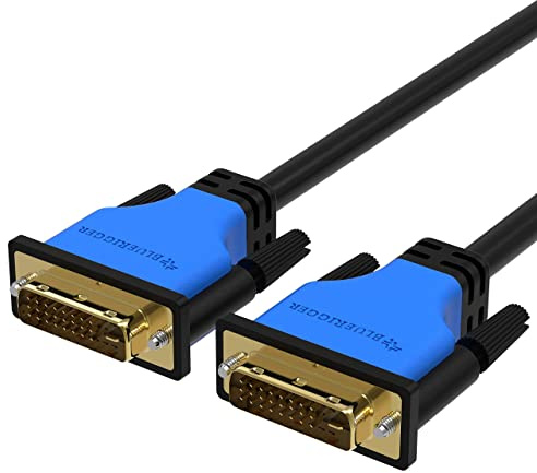 BlueRigger DVI to DVI Monitor Cable (3FT, 24+1 Dual Link, Digital Video Cable, Male to Male) - for Gaming, DVD, Laptops, HDTV and Projector
