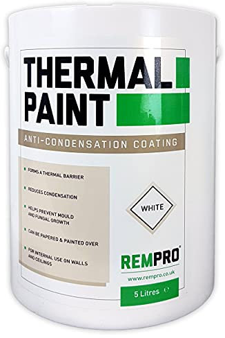 Rempro Thermal Paint 5 Litres - Premium Anti-Mould & Anti-Condensation Wall Treatment with Glass Bubble Technology (Textured)