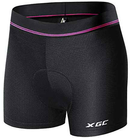 XGC Cuissard de cyclisme pour femme, avec gel 3D élastique et respirant à haute densité, noir, xl