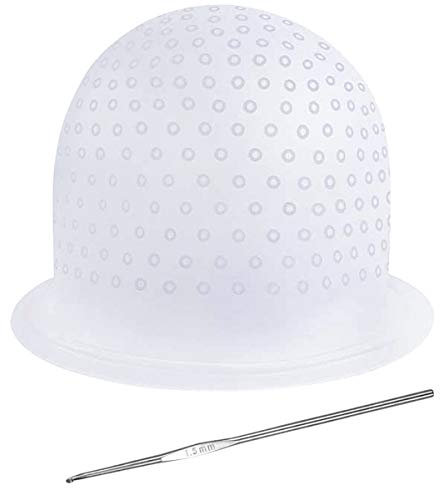 NATUCE Cuffia per Meches con Uncinetto, Cuffia in Silicone per Meches, Cuffia per Capelli per Meches Colorazione, Cuffia Capelli per Meches