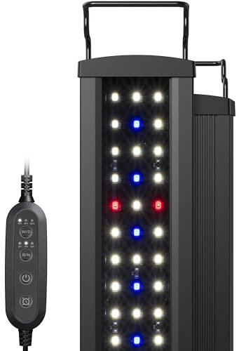 NICREW SlimLED Plants Aquarium Beleuchtung, volles Spectrum Aquarium Lampe mit Timer für Wasserpflanzen und Süßwasser-Aquarien, 120-140 cm, 32W
