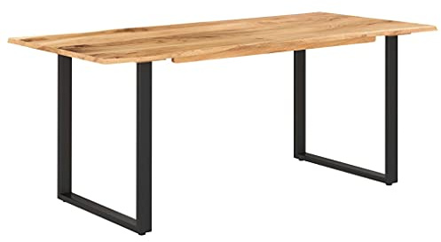 vidaXL Akazienholz Massiv Esstisch Industrial Baumkante Baumstamm Esszimmertisch Küchentisch Speisetisch Tisch Esszimmer Küche 180x90x76cm
