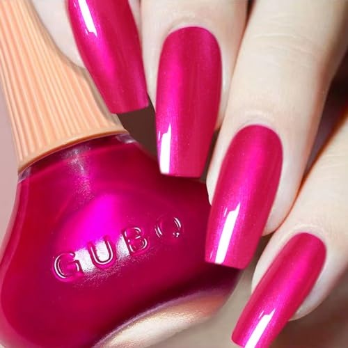 DouborQ Hot Pink Nail Polish Long-lasting Glossy Nail Art Varnish (03)