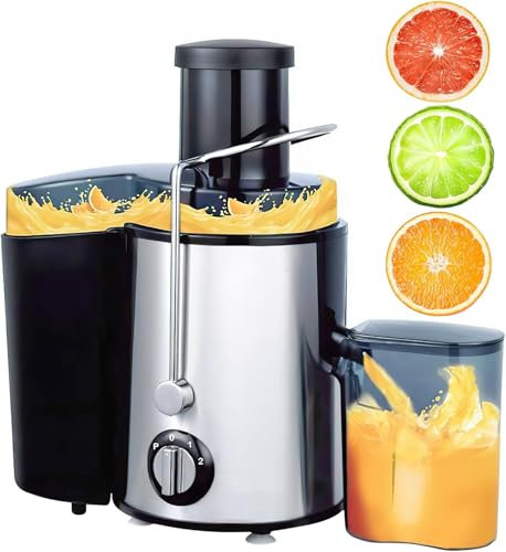Centrifugeuse Extracteur de Jus, Presse-agrumes Électrique 400W, Avec 3 Vitesses, Centrifugeuse Fruits et Legumes Fruits, 450ml Pichet à Jus, Facile à Nettoyer, Design Anti-goutte (A)