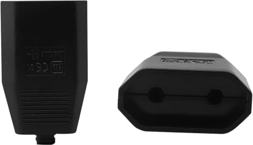Lot de 2 Coupleurs Européens Plats Noirs, Prise Electrique Femelle, Couplage de Contact de Protection, le Connecteur Europe Fiche Plate Contact de Protection, Prise Européenne, Fiche 250 V - 2,5 A