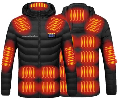ZEZKT Chaqueta cálida de invierno Chaqueta Calefactable Hombre Mujer Chaqueta eléctrica USB con calefacción Acampar Actividades al Aire Libre 21 Zonas de calefacción (Batería no incluida)