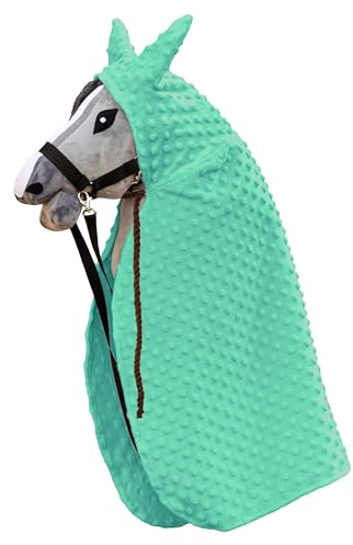 SKIPPI Mantello per Hobby Horse - Menta, Hobby Horse Accessori, Mantello con Cappuccio per Cavallo con Bastone, Hobby Horsing