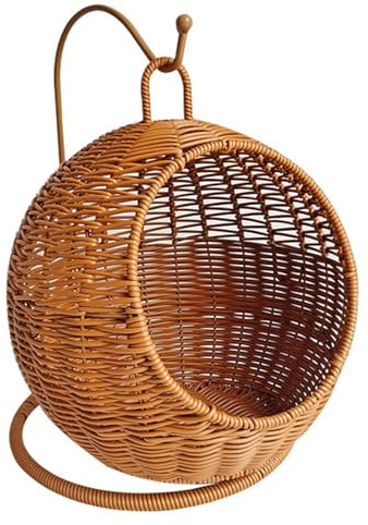 ZAYIUKI Lit pour Chat en rotin,hamac pour Animal de Compagnie,Fait à la Main,balançoire pour Animal de Compagnie,nid,Panier pour Animal de Compagnie,intérieur et extérieur,pour Chat,Petit Chien