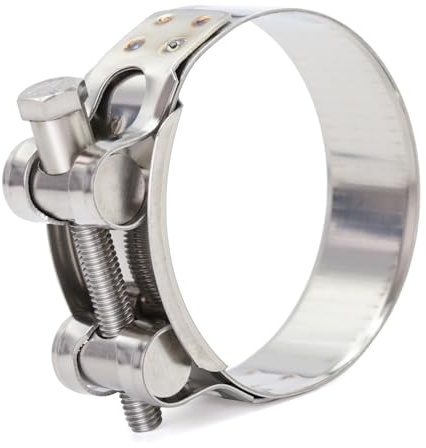 FamlTol 4 Stück Gelenkbolzenschellen Edelstahl Schlauchschellen Starke Schlauchklemme Spannbereich 60-63mm, Bandbreite 22mm