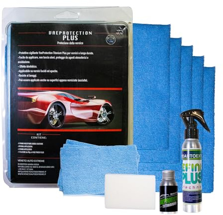 VAE Protection Titanium Plus Sigillante Protettivo per Vernici Auto a Lunga Durata con Effetto Idrofobico, Protegge da Agenti Atmosferici e Ossidazione, Facile da Applicare e Resistente, Kit Completo