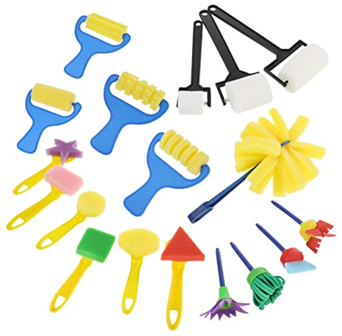 HOMOBABE 1 Ensemble Kit de Peinture pour Garçon Fille Fournitures Artistiques DIY avec Pinceaux Éponge Brosses à Peinture et Accessoires pour Activités Manuelles Éducatives