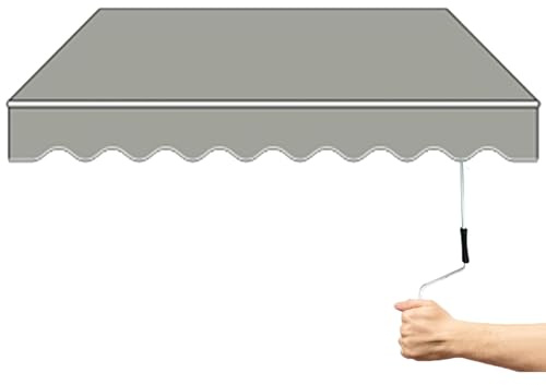 Parasol ajustable para exteriores, resistente a los rayos UV, 4 x 1,5 m, 4 x 2 m, 4 x 2,5 m, 4 x 3 m, toldo manual para patio, balcón, jardín, cafetería, restaurante, perfecto para protección solar y