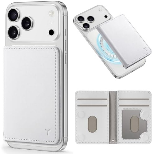 TUCCH für Magsafe Wallet, Magnetisches Geldbörse, 6 Kartenfächer, Weiß