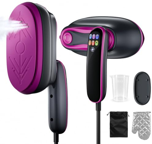Défroisseur Vapeur 2 En 1, Défroisseur à Main 1300 W Portable Vêtements | Fer à Repasser de Voyage Écran Tactile Multi-Modes, 4 Vapeurs, Repassage Sec + Auto-Nettoyage, Réservoir 160 ml Maison/Voyage