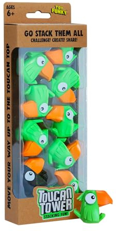 Toucan Tower Stacking Fun – stapelspel med skicklighet – grön