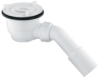 KLUDI Ablaufgarnitur Tasso 90 Rohbau-Set für flache Duschwannen mit 90 mm Ablaufloch, aus Kunststoff, Duschablauf mit herausnehmbarem Geruchverschluss, Weiß, 2109100-00