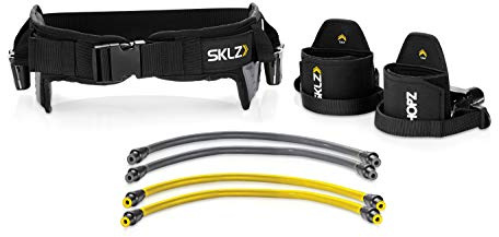 SKLZ HOPZ Straps Vertical Jump Trainer, Build Explosive Leg Power, Adjustable Belt with Side Padding, Durable Cables and Ankle Straps - Perfect for Basketball, Football, Volleyball, 1 Size Fits All