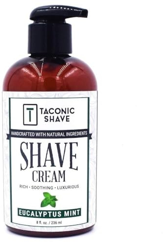 Taconic Eucalyptus Mint Concentrated Shaving Cream, Rich Lather, 8 oz Pump