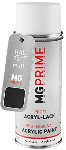 MG PRIME RAL 9011 Negro grafito/Graphite black Bote de spray 400 ml mate de secado rápido