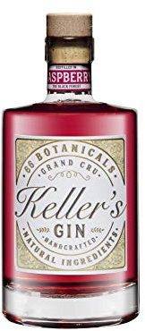 Keller’s Raspberry Classic Gin (1 x 0,5 l), vielseitiger Premium Gin aus 66 Botanicals mit fruchtiger Himbeere