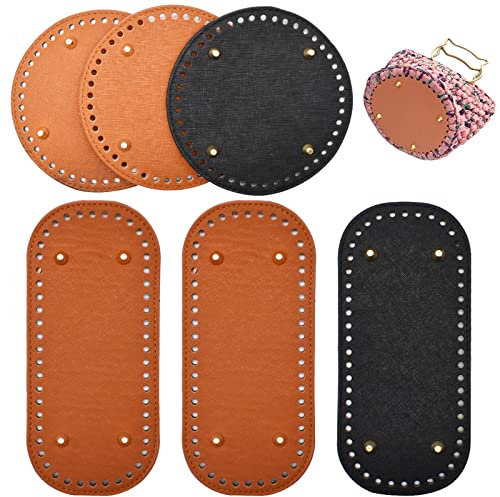Qixuer 6 Stücke Taschenboden Zum Häkeln Leder,Handtaschen Zubehör Bag Shaper Base Shaper Taschenboden DIY Taschenzubehör Taschen Bottom Taschenboden Rund und Oval für Taschenherstellung