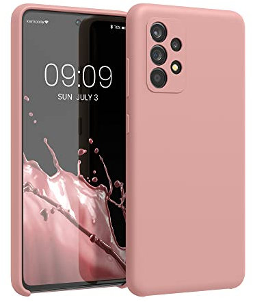 kwmobile Hülle kompatibel mit Samsung Galaxy A52 / A52 5G / A52s 5G Hülle - Silikon Handy Case - Handyhülle weiche Oberfläche - kabelloses Laden - Winter Rose