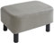 YMYNY Rechteckiger Fußhocker Sitzbank, 42 x 29 x 23 cm, Gepolsterter Hocker aus PU-Leder, mit Holzbeinen, platzsparend, stabil, wasserdicht, für Zuhause, Flur, Büro, Grau HD-HRF-BD211