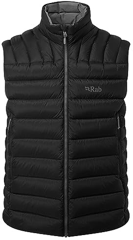 Rab Men’s Electron Pro Vest Water-Resistant Down Insulated for Trekking, Mountaineering, & Casual - Black - Medium