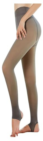 JHzood Pantimedias Térmicas Para Mujer, Medias Translúcidas Falsas, Medias De Cintura Alta Para Adelgazar Con Forro Polar Cálido, Mallas De Invierno Con Forro Polar