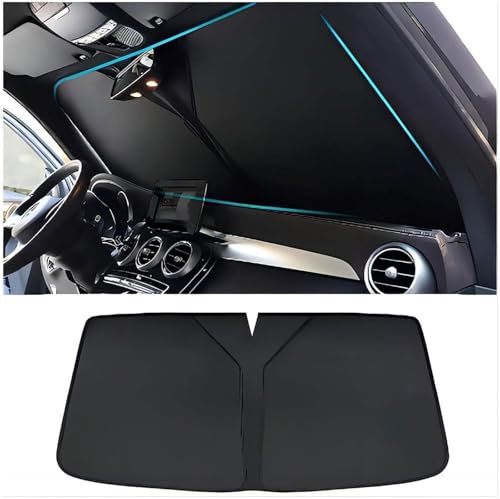 Parasol Coche Delantero para Mercedes-Benz Viano, Parasol Plegable Coche UV ProteccióN Plegable Accesorios Coche,Black