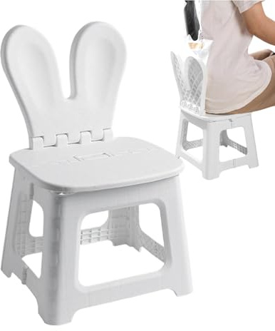Salyeeluly Taburete con escalón Plegable, Taburete con escalón para niños, Silla Plegable portátil Bunny Dinosaur con Respaldo, Muebles para el hogar Calzado para el hogar Silla para niños Picnic de