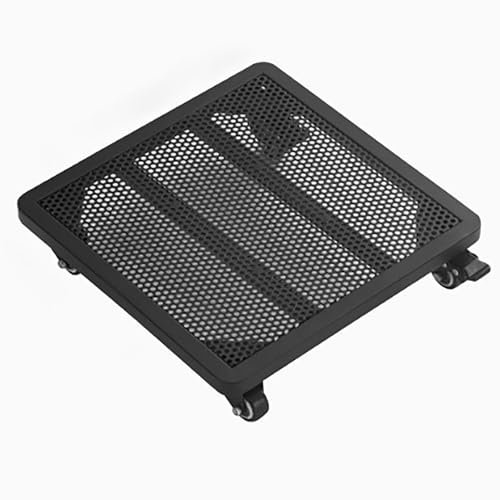 Chariot à roulettes pour pot de fleurs carré en métal avec support et soucoupes Noir 30 cm