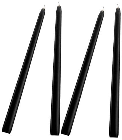 Mobestech 4pièces Bougies Coniques Noires Mèche Coton Non Parfumées Pour Dîners Et Événements Halloween