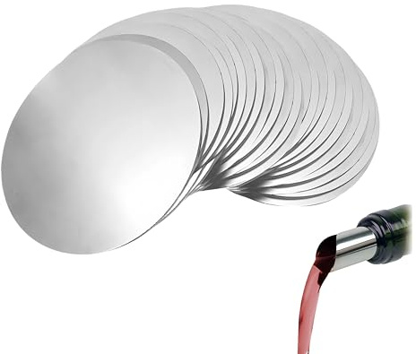 60 Pcs Stop Goutte Vin, Réutilisables Bec Verseur Vin Pourer Disque Plaques d'aide au Versage Flexible Pour le Verseur et Bouteille Huile Olive pour Restaurants Bars et à la Maison, Fête de Noël