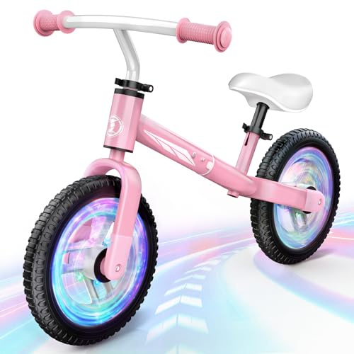HappyGoLucky Bicicleta sin Pedales 2 3 4 5 Niños, Juguetes Niña 2-5 Años Bicicleta Niña 2 3 4 5 6 Años Bicicleta Equilibrio con Asiento y EmpuñAdura Regulables