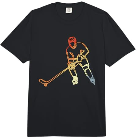 Croquis Vintage d'un Joueur de Hockey sur Glace Look rétro Comfort Colors Adult Heavyweight T-Shirt
