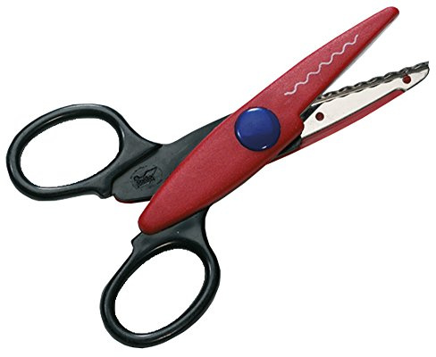 folia- Tijeras de Contorno con Corte Ondulado, Color Rojo (795)