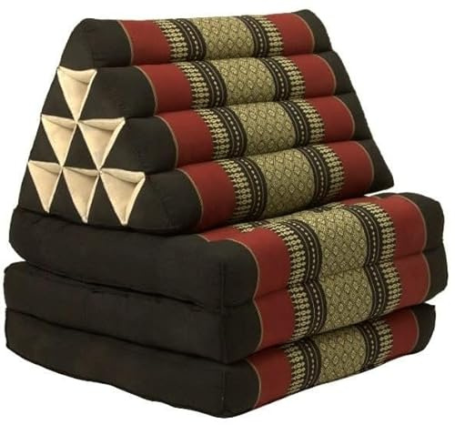 Fine Asianliving Cuscino Materasso Thailandese Triangolare 50x175x8cm Kapok Rosso Cuscino Thailandese Materasso Triangolare Kapok Thai Meditazione da Yoga