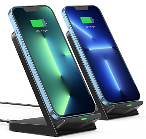 Wireless Charger [2 Pack],15W Fast Wireless Charging Stand,Wireless Charger Compatible with iPhone 15/15 Plus/15 Pro Max/14/13/12 /11Pro Max/XR/XS/X/8 Plus,Galaxy S23/S22/S21/S20 Note 20/10,Google,etc