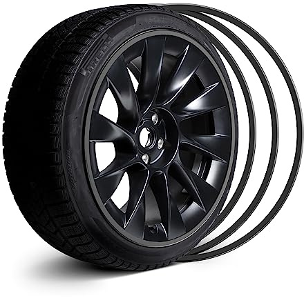 EVOOOR Automotive Alloy Wheel Rim Protector - Covering The Entire Rim of The Wheel hub - Strips for Curb Rash Prevention - Set of 4 Rim Protector Easy to Install(19'',Black)