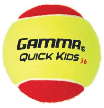 GAMMA Quick Kids 36 Training Tennis Balls for Kids & Beginners, Low-Compression Core Reduces Speed & Bounce, Great for Tennis Practice, USTA & ITF Approved for Use in 10 & Under Tournaments, Bag of 12