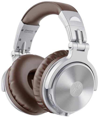 OneOdio ProC Bluetooth Cuffie senza fili e modalità cablata, 110 ore di utilizzo, cuffie audio con microfono, Hi-RES audio, cuscinetti in proteine morbide, extra bassi, comode leggere pieghevoli