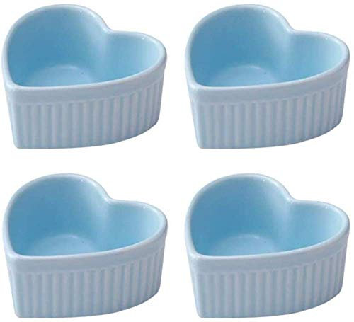 Ceramic Baking Pudding Bowl Cake Bowls Oven Shape Baking Bowl Steamed Egg Cup Creme Brulee Dishes, Brulee Kitchen Baking-Blue