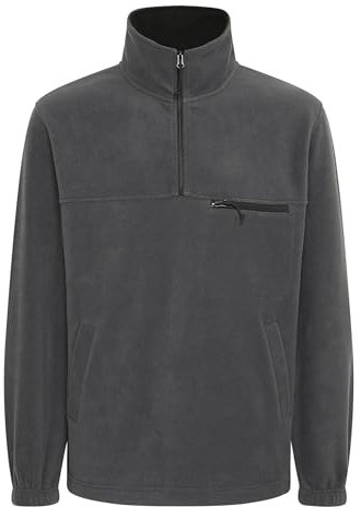 !Solid SDMatzo Herren Fleecepullover Pullover Sweater mit Troyerkragen Brusttasche Eingrifftaschen Relaxed fit, Größe:3XL, Farbe:Forged Iron (193907)