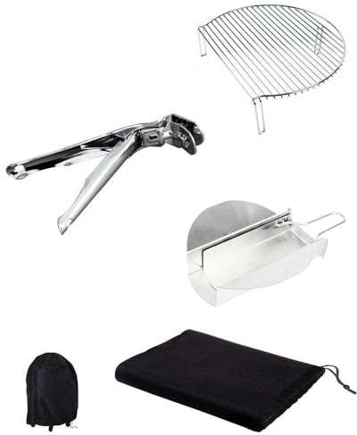 Cecotec Grillbesteck-Set aus Edelstahl DragonPack 6600 M. Vielseitigkeit und Komfort mit Zange, Ascheauffänger und Grillerweiterung für mehr Kapazität und Präzision.
